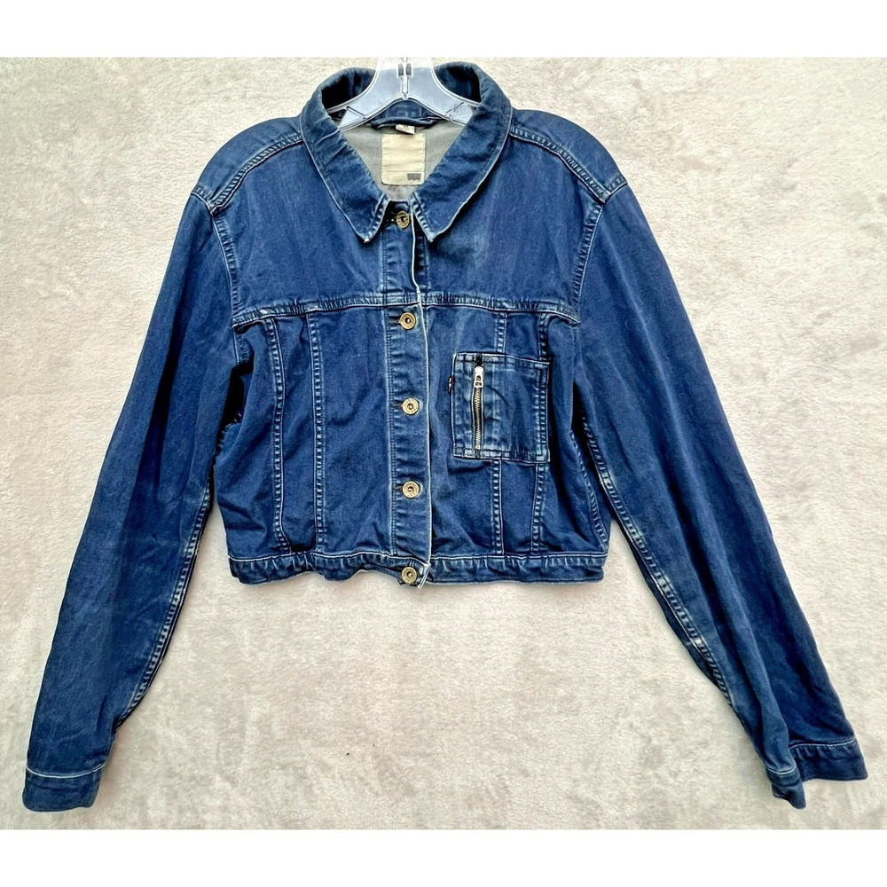 Levi's Denim Jacket Soft Cropped‎ Jean Jacket Women's Medium Y2K Streetwear